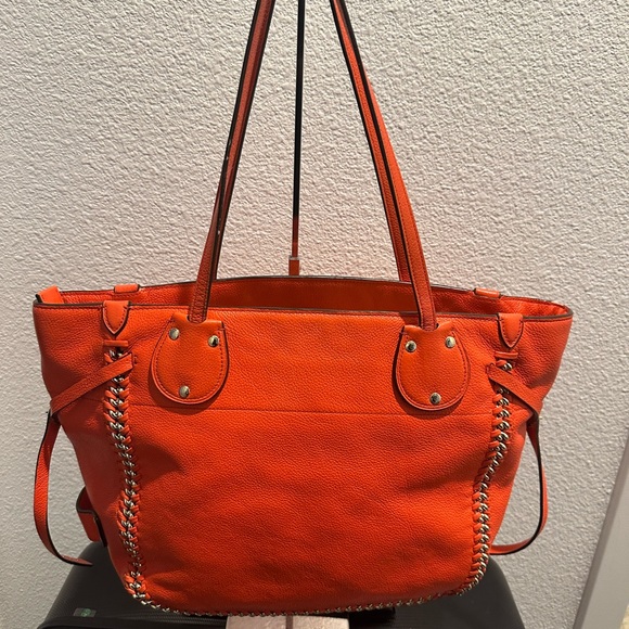 Coach Tatum Orange Leather Whiplash Tote Handbag Bag Purse F34398 Rare - Picture 6 of 15